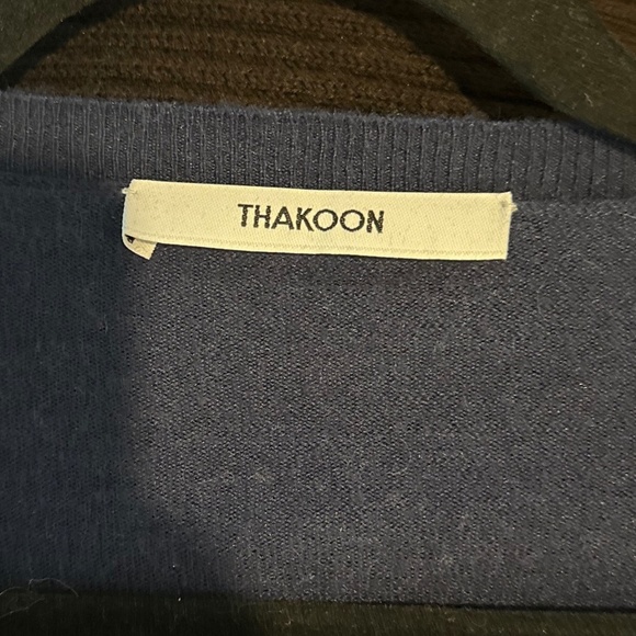 Thakoon Navy Sweater Dress with "Sleeve Tie" Detail at Waist - Size XL - Picture 12 of 14